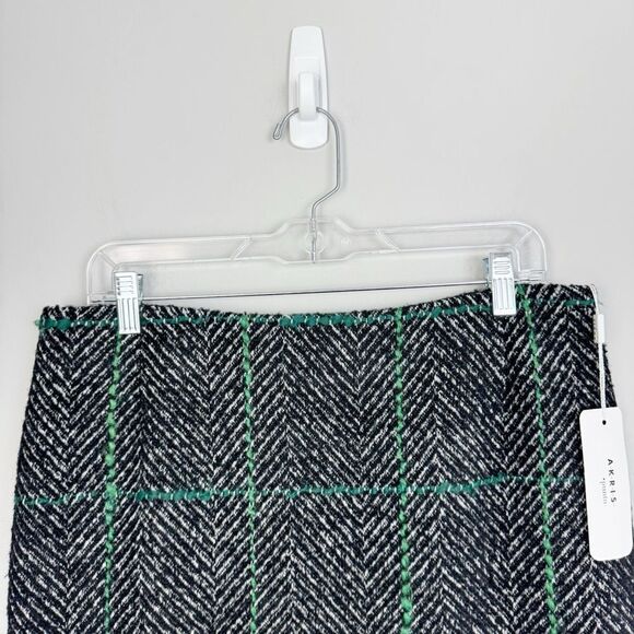 AKRIS PUNTO | NEW Windowpane Check Herringbone Pencil Skirt Women’s Size 10 - Picture 6 of 15
